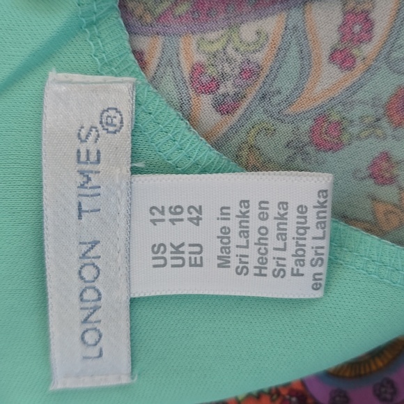 London Times colorful rwmetro paisley print maxi dress-12 - Picture 6 of 9